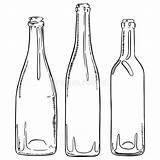 Bottiglie Flaschen Vuote Leere Schizzo Disegnato Contorno Gezeichnete Satz Kontur Skizze Weinflaschen Vektors sketch template