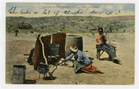 Vintage Postcard 1913 South Africa Native Life Hall And Co Photo Posted