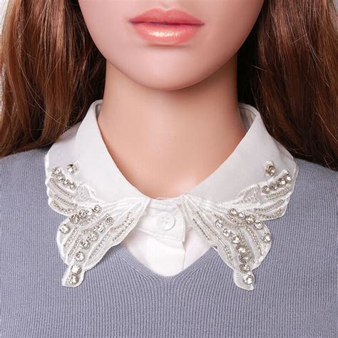 detachable collar false collar women sweater fake collars vintage nice butterfly diamond