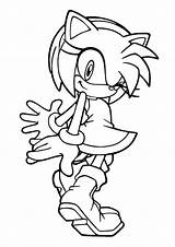 Sonic Coloring Hedgehog Pages Amy Rose Printable Pink sketch template