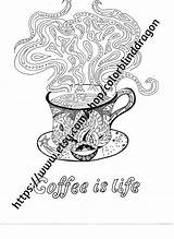 Coffee Hot Coloring Pages Mug Java Cup Adult Paisley Steam Fancy Drawing Table Star Cups sketch template