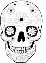 Pages Coloring Skulls Dead Getcolorings Skull sketch template