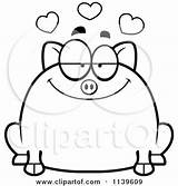 Pig Chubby Coloring Clipart Cartoon Cory Thoman Outlined Vector 2021 sketch template