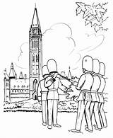 Coloring Pages Canada British Guard Sheets Parliament Redcoat Changing Soldiers Ottawa Building Kids Comments Family Honkingdonkey Holiday Leave Coloringhome sketch template