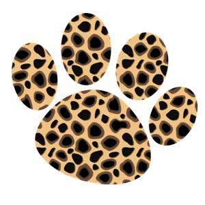 leopard paw print template clipart