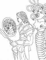 Medusa Perseus Coloring Drawing Head Netart Drawings Color Getdrawings 775px 11kb sketch template