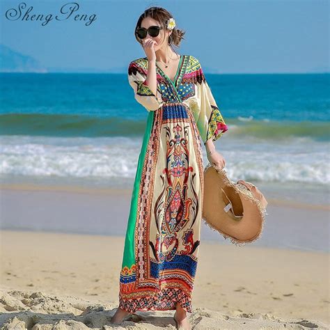 Hippie Bohemian Style Boho Hippie Dress Mexican Embroidered Dress Boho