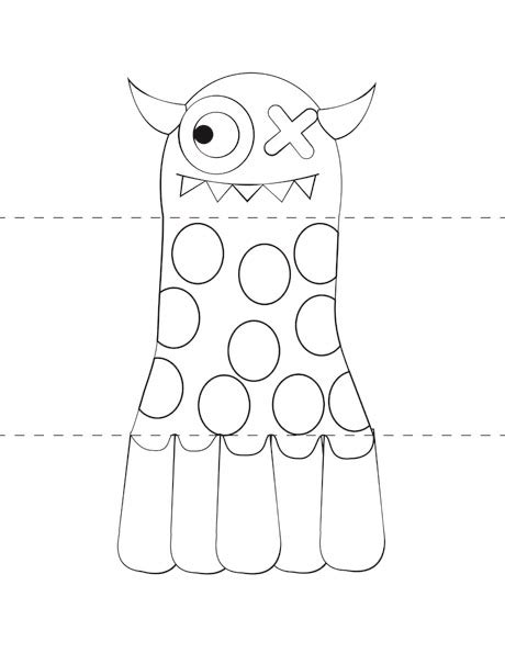 kids craft template    monsters print cut paste