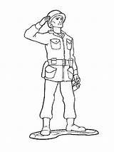 Soldiers Colorir Soldado Saluting sketch template