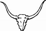 Bull Skull Clipart Library Horns Cartoon Line sketch template