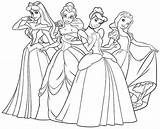Princess Coloring Disney Pages Pdf Princesses Printable Color Print Getcolorings sketch template