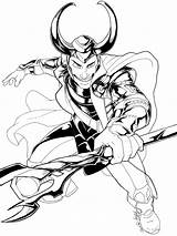 Coloring Loki Pages Print sketch template