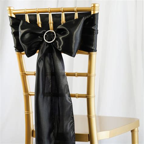pack  black satin chair sash tablecloths factory tableclothsfactorycom