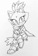 Sonic Blaze Coloring Cat Pages Silver Hedgehog Colouring Fan Drawing sketch template