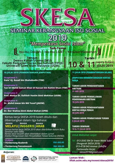 seminar kebangsaan isu sosial skesa 2019 iffah usim