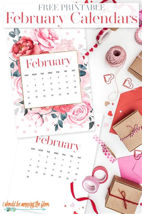 february printable calendar designs   sizes