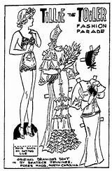 Tillie Paper Dolls Toiler 1934 Bubbles Bride Lovely Think Looks April Strip Comic Cowgirl sketch template