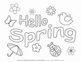 Coloring Spring Pages Hello Worksheets Season Planerium sketch template