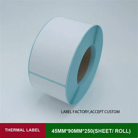 barcode label mmmm pcs white blank paper roll thermal sticker barcode label