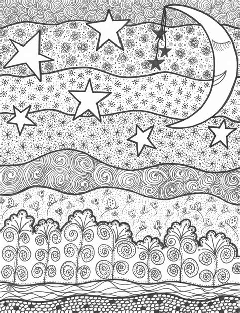 starry sky coloring   designlooter
