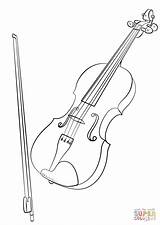 Violin Coloring Bow Pages Drawing Printable Simple Template Sketch Music Instruments Musical sketch template