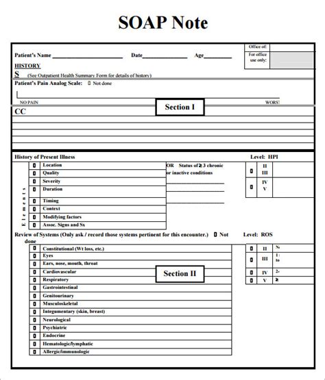 sample soap note templates word  sample templates