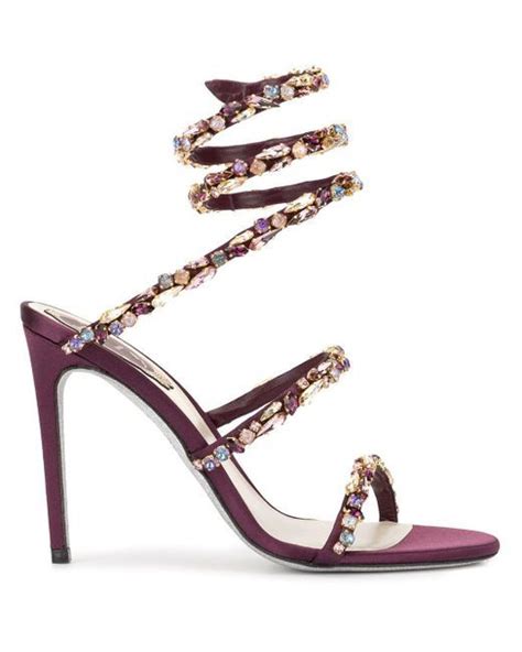 cleo sandals in 2020 sandals rene caovilla purple satin