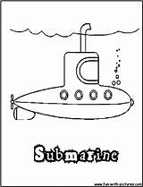 Submarine Coloring Pages Yellow Printable Print Kids Beatles Submarines Color Craft Preschool Paint Vehicles Drawing Stencils Transportation Stencil Nautilus Activities sketch template