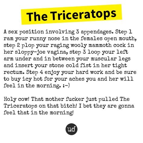 urban dictionary on twitter the triceratops a sex position involving 3 appendages