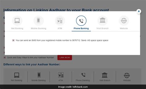 how to link aadhaar card number with hdfc bank account