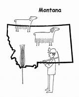 Montana State Coloring Pages Outline History Choose Board Shape American sketch template