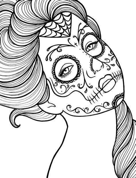 day   dead coloring pages printable coloring pages  girls