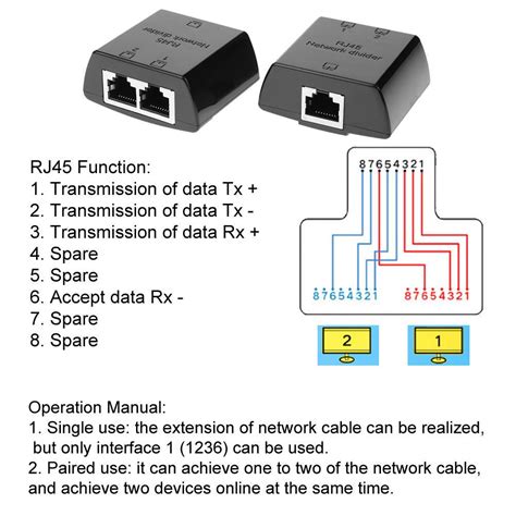 buy pcs rj splitter    female lan ethernet network cable divider adapter  affordable
