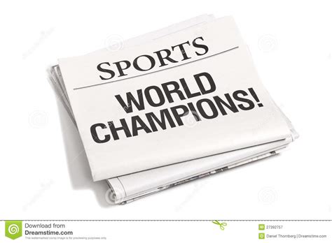 newspaper headlines sports section stock image image  text