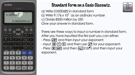standard form   casio classwiz science notation sci number format fx  fx gtx fx