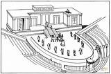Teatro Romano Colorare Disegno Teatr Rzymski Antico Romanos Greco Kolorowanka Kolorowanki Edificios Theatre Grecia sketch template