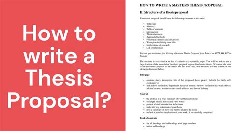 write  thesis proposal guidelines structure  tips