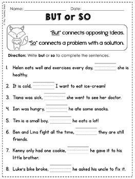 conjunctions      common core practice sheets lg