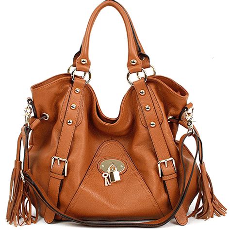 new leather handbag shoulder bag tote ladies brown hobo