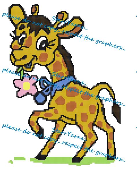baby giraffe crochet graph pattern  starryarns  etsy wedding cross