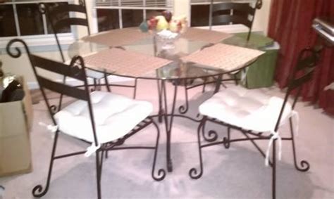 diningkitchen table pier black wrought iron glass