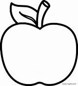 Apple Coloringall Printable Mewarnai Easy Colouring Svg Outline Frutas Manzanas Tecido Buah Buahan Crianças sketch template