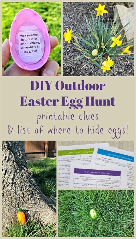 outdoor easter egg scavenger hunt w printable clues