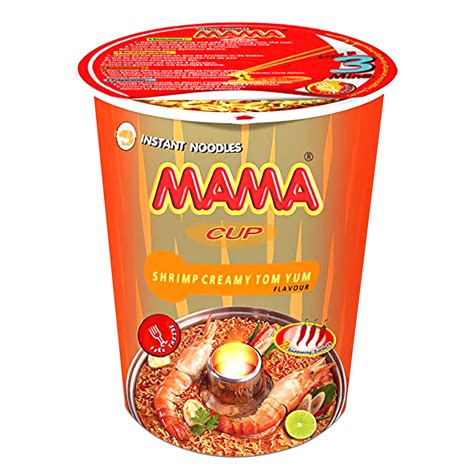 buy mama noodles creamy shrimp tom yum instant cup noodles  delicious thai flavors hot