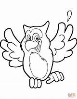 Owl Coloring Cute Cartoon Pages Owls Printable Drawing sketch template