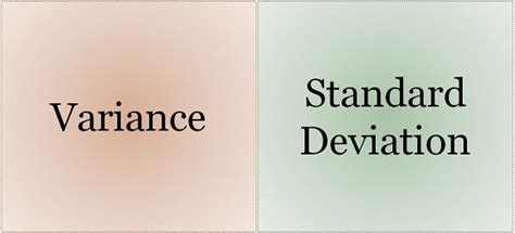 difference  variance  standard deviation  comparison chart key differences