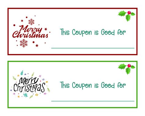 printable christmas voucher templates     printablee