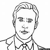 Gosling Clipartlook Ryans Actor Thecolor sketch template