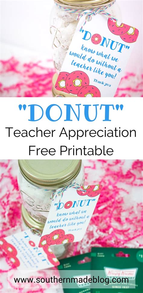 donut teacher appreciation printable