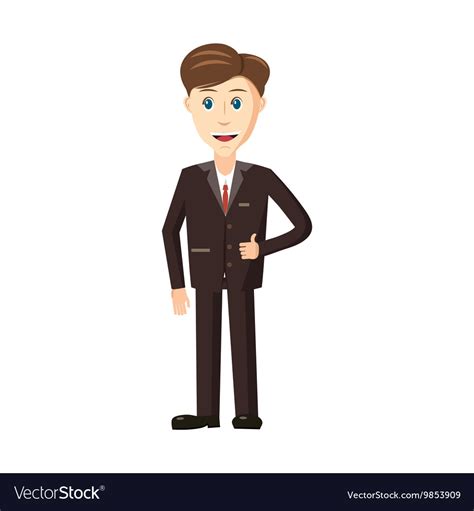 man in suit icon cartoon style royalty free vector image